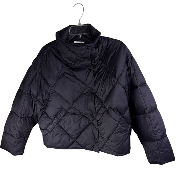 Zara Jackets & Blazers - Zara Cropped Black Puffer Jacket Women's Size Small Zip High Neck